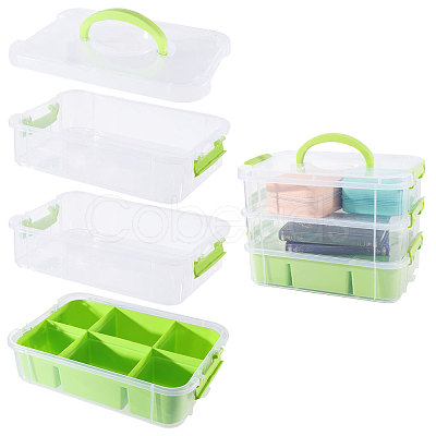 3 Layers Plastic Handled Organizers Boxes CON-WH0095-212B-1