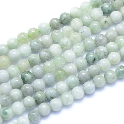 Natural Myanmar Jade/Burmese Jade Beads Strands G-I279-C02-4mm-1