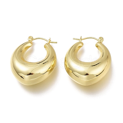 Brass Hoop Earrings LS-EJEW-H104-19G-1