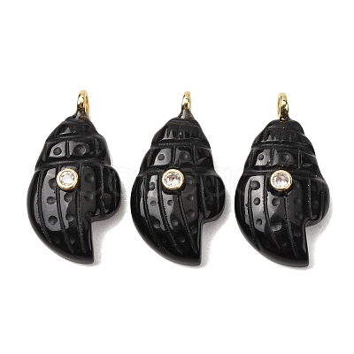 Natural Obsidian Carved Pendants G-H357-05G-03-1