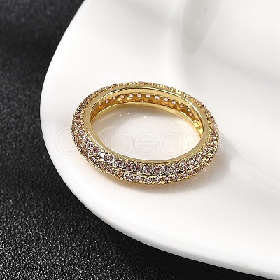 Brass Micro Pave Cubic Zirconia Finger Rings RJEW-P166-10G-1