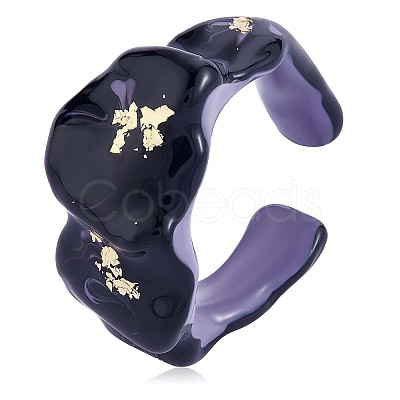 Glitter Enamel Twist Wave Open Cuff Ring JR923A-1