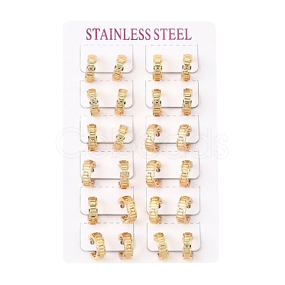 201 Stainless Steel Hoop Earrings SA-CBA4A0D-02G-1