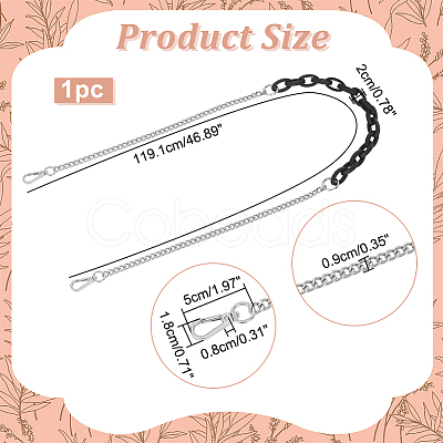 Acrylic & Iron Chain Bag Straps FIND-WH0111-378P-1