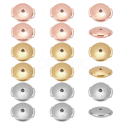 18pcs 3 Colors Brass Ear Nuts KK-PH0011-68-1