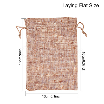 Burlap (Polyester) Packing Pouches Drawstring Bags ABAG-BC0001-07B-18x13-1