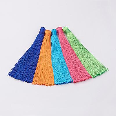 Nylon Tassels Big Pendant Decorations HJEW-G010-B-1