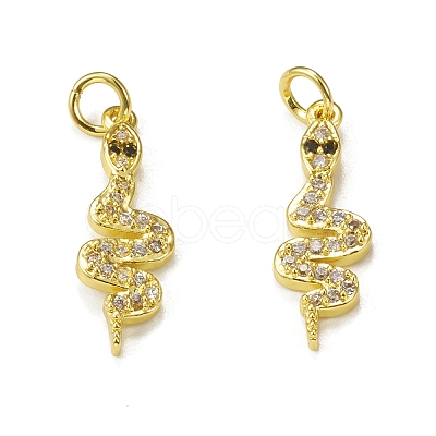 Brass Micro Pave Cubic Zirconia Pendants KK-E068-VB312-1