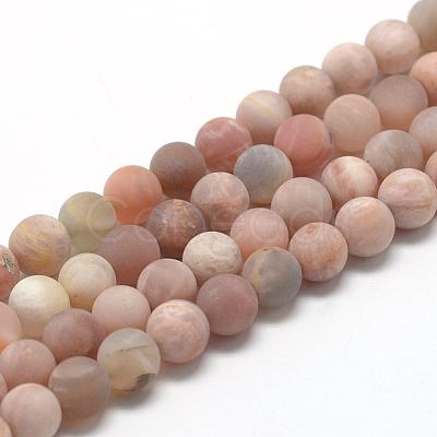 Natural Sunstone Beads Strands G-R446-8mm-36-1