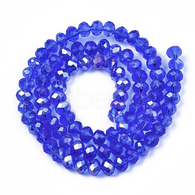 Electroplate Glass Beads Strands EGLA-A034-T6mm-B27-1