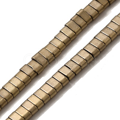 2-Hole Electroplated Synthetic Non-magnetic Hematite Beads Strands G-L613-A01-01D-1