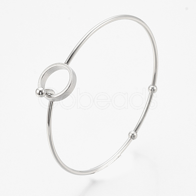 Tarnish Resistant 304 Stainless Steel Bangles STAS-N084-04-1