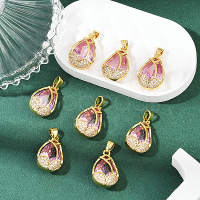 8Pcs Glass Pendants KK-BBC0020-79-1