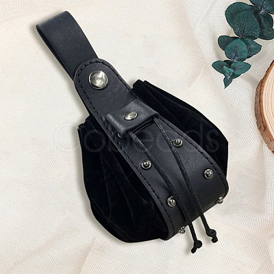 Viking PU Leather Drawstring Wallets with Antique Bronze Tone Iron Rivets AJEW-WH0816-099AB-02-1