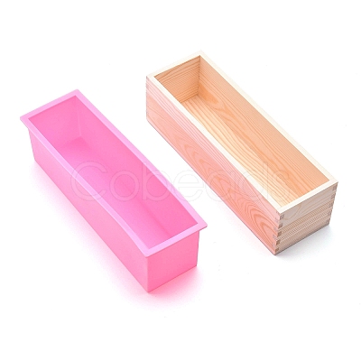 Rectangular Pine Wood Soap Molds Sets DIY-F057-04A-1
