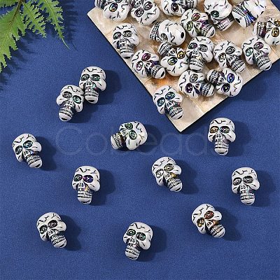 50Pcs Plating Acrylic Beads PACR-YW0001-36-1