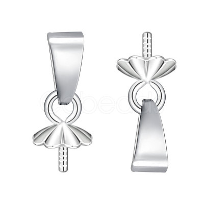 Rhodium Plated Sterling Silver Bails X-H362-2P-1