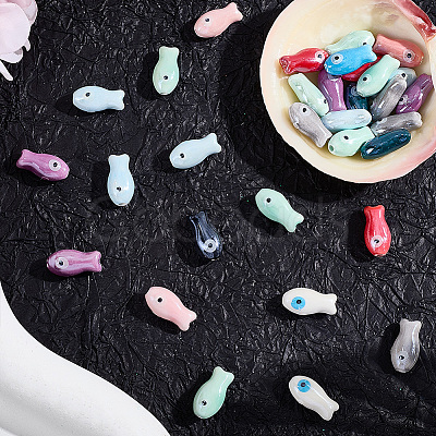 40Pcs Handmade Porcelain Beads PORC-LT0001-06-1