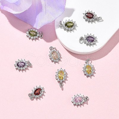 SHEGRACE Brass Micro Pave Cubic Zirconia Pendants XGRQ2O432-446P-1