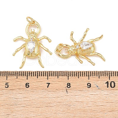 Brass Micro Pave Cubic Zirconia Pendants KK-G544-09G-03-1