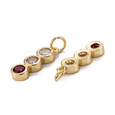 Brass Cubic Zirconia Pendants ZIRC-C024-15G-1