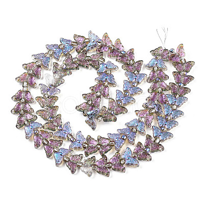 Electroplate Glass Beads Strands EGLA-N012-04F-1