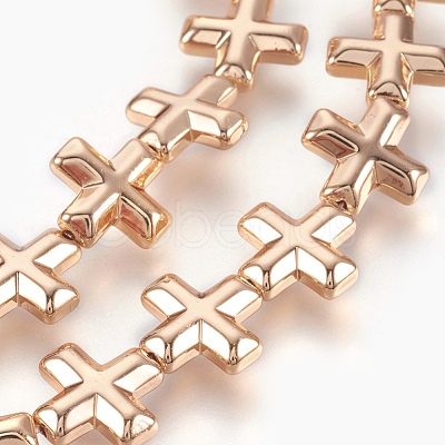 Electroplated Non-magnetic Synthetic Hematite Bead Strand G-E498-19-1