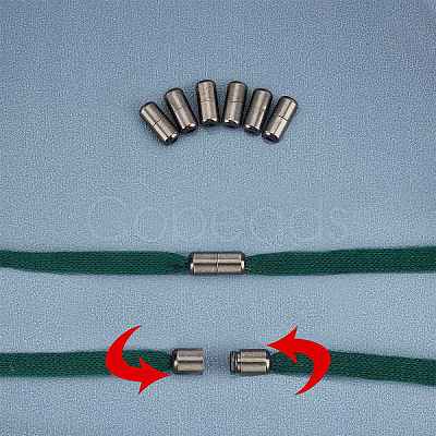 Brass Capsule Lace Lock Buckles KK-PH0001-29B-WH-1