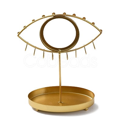 Iron Jewelry Display Stand with Tray ODIS-K003-06A-G-1