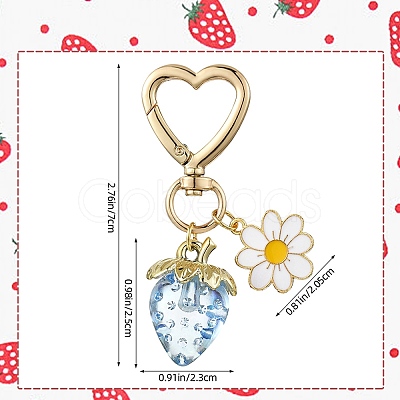 Acrylic Strawberry Pendant Decoration HJEW-SW00120-02-1