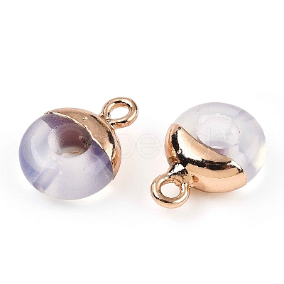 Synthetic Opalite Flat Round/Donut Charms G-I347-18-1