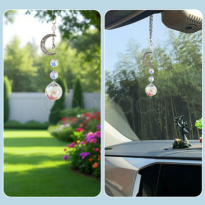 3Pcs Crystal Glass Hanging Sun Catcher AJEW-TADJ0001-08C-1