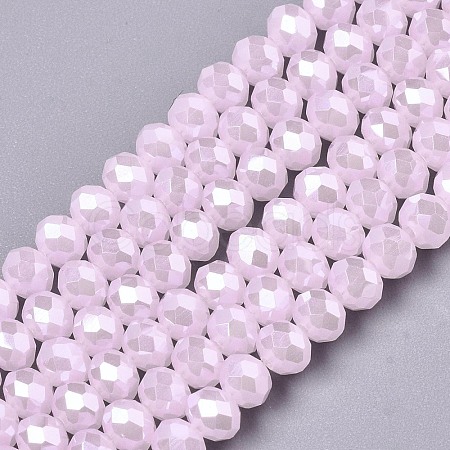 Electroplate Glass Beads Strands EGLA-A034-J8mm-A09-1