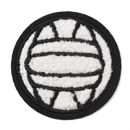 Sports Ball Theme Computerized Towel Fabric Embroidery Iron on Cloth Patches PATC-WH0007-23E-1