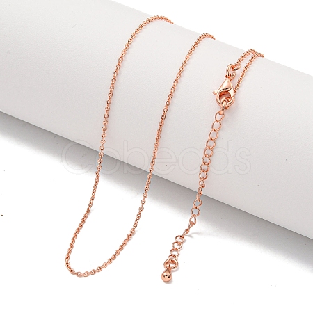 Brass Cable Chain Necklaces for Women NJEW-G084-15RG-1