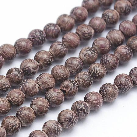 Natural Sandalwood Beads Strands WOOD-P011-01-6mm-1