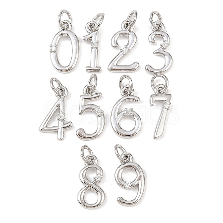 Brass Micro Pave Clear Cubic Zirconia Charms KK-P339-27P-1