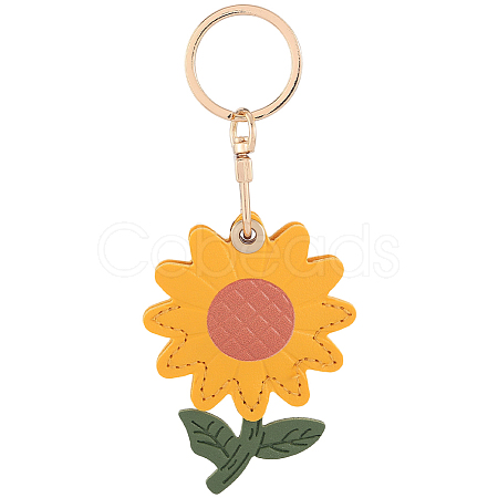 1Pc PU Leather Pendants Keychain KEYC-SP0001-47A-1