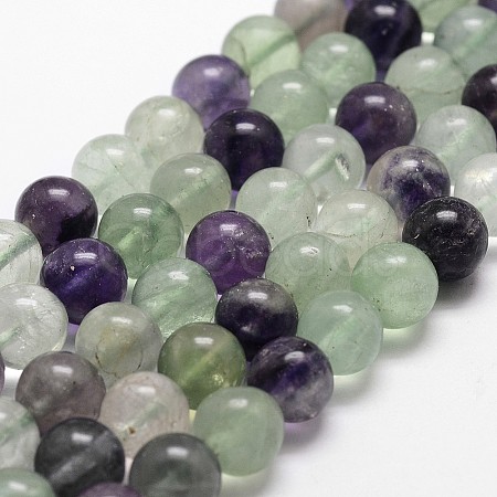 Natural Fluorite Bead Strands G-G735-24-6mm-AB+-1