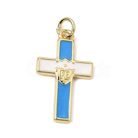 Brass Enamel Pendants KK-CBAA41C-02G-1
