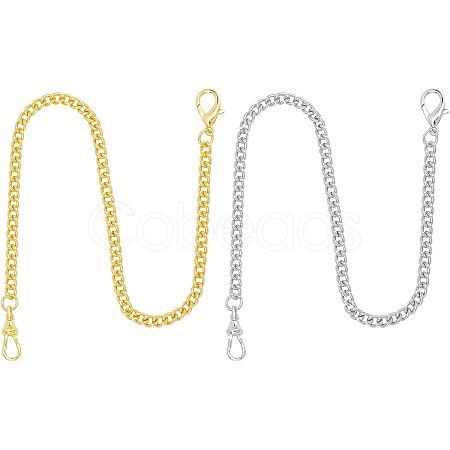 2Pcs 2 Style Iron Clip Pocket Watch Chain DIY-UN0003-62-1
