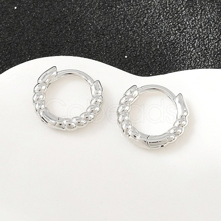 Brass Huggie Hoop Earrings KK-CBA8324-18E-P-1