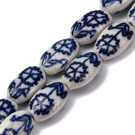 Handmade Blue and White Porcelain Beads PORC-I027-17A-1