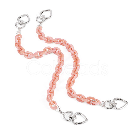 2Pcs Acrylic Link Bag Extender Chains HJEW-TAC0140-1