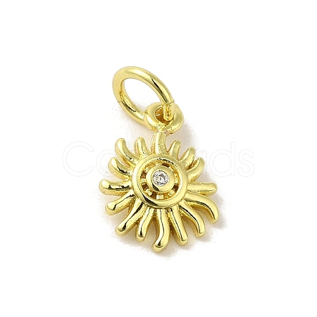 Brass Micro Pave Cubic Zirconia Charms KK-M283-23E-01-1