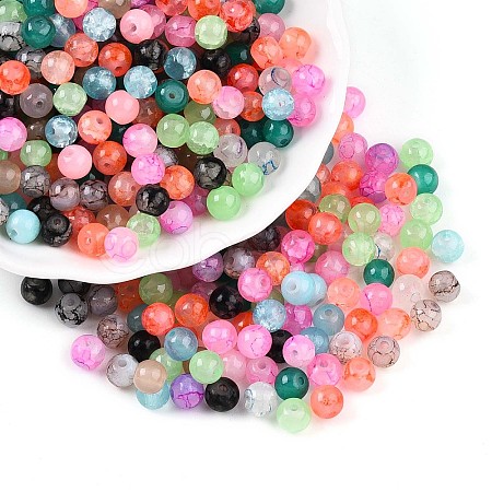 Baking Paint Imitation Jade Glass Beads DGLA-S115-6mm-MY-1