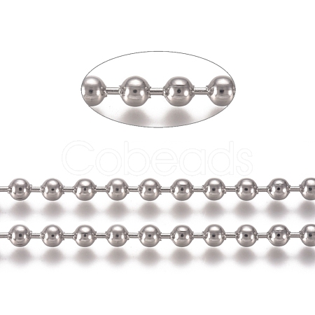 Tarnish Resistant 304 Stainless Steel Ball Chains CHS-E021-13G-P-1