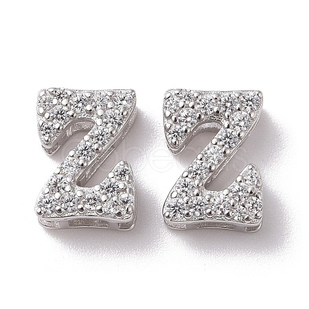 925 Sterling Silver Micro Pave Cubic Zirconia Beads STER-Z005-15P-Z-1