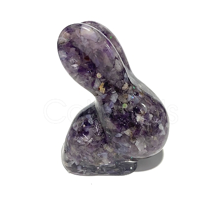 Resin Rabbit Figurine Home Decoration DJEW-PW0014-10D-1