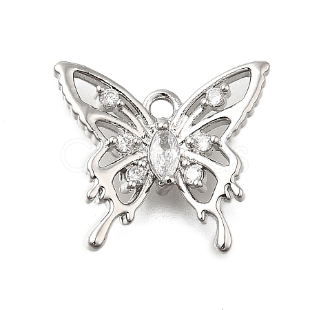 Brass Micro Pave Cubic Zirconia Charms KK-Q048-04P-1